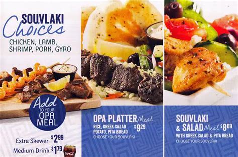 OPA! Of Greece Menu, Menu for OPA! Of Greece, Milton, Toronto ...