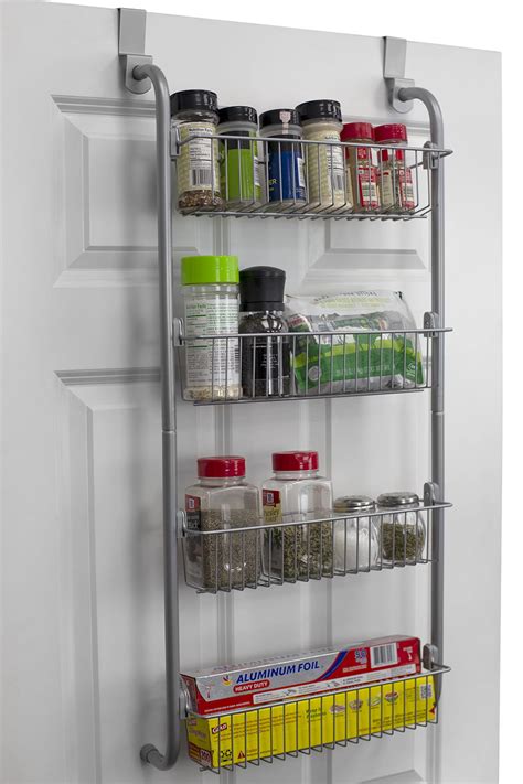 Heavy Duty 4 Tier Over the Door Metal Pantry Organizer, Grey - Walmart.com