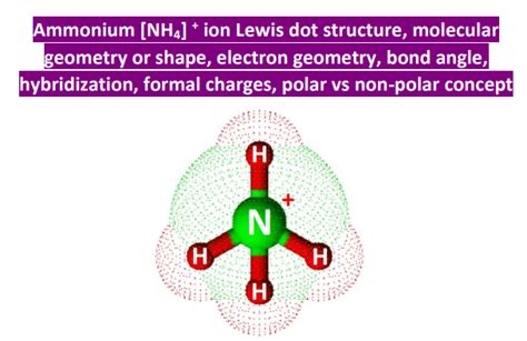 NH4+ lewis structure, molecular geometry, bond angle, hybridization