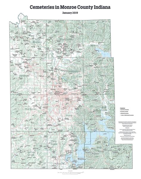 Cemeteries of Monroe County Map (small) - Monroe County History Center