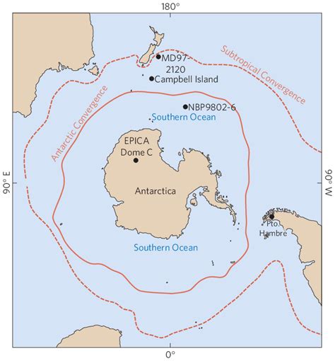 | Map showing the location of Campbell Island and the key Southern ...