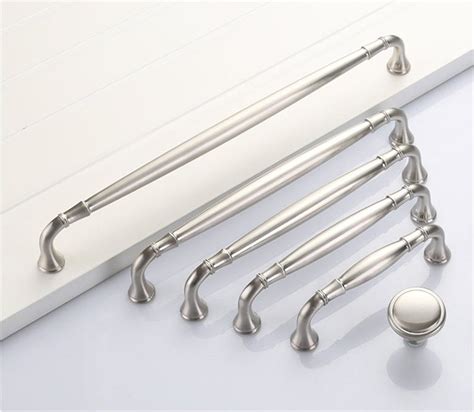 Brushed Nickel Drawer Pulls Black Kitchen Cabinet Door Handles - Etsy