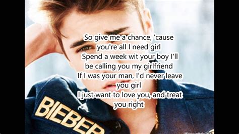 Justin Bieber Boyfriend Lyrics - YouTube