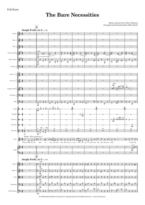 The Bare Necessities (arr. Matt Smith) Sheet Music | Sean Michael O ...