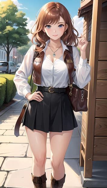 Premium Photo | Anime girl in school uniform AI generated