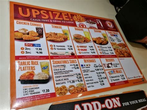 Menu For Popeyes