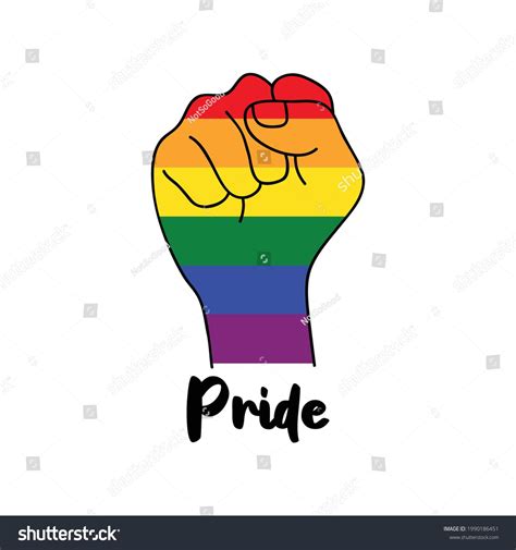 Pride Hand Fist Raised Support Lgbtq Stock Vector (Royalty Free ...