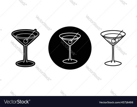 Martini icon glass logo design Royalty Free Vector Image