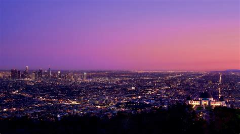 1600x900 Los Angeles at Night Pink Sky 1600x900 Resolution Wallpaper ...