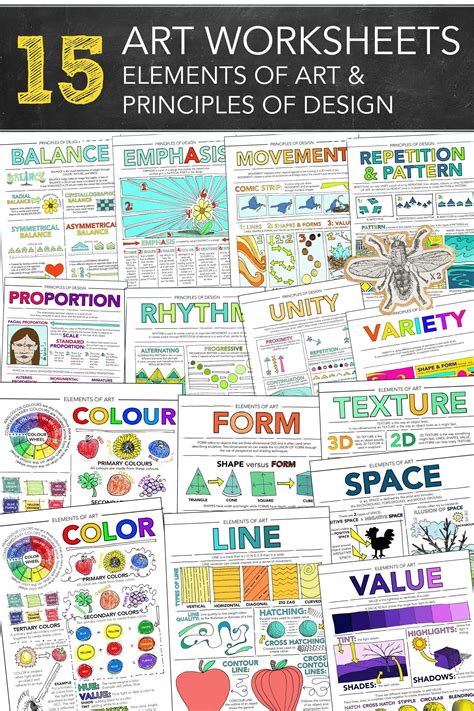 Elements of Art & Principles of Design Worksheets for Elementary ...