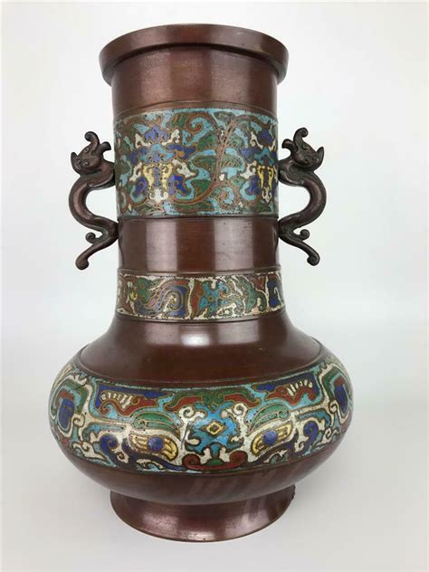 Cloisonne Champleve Enamel Bronze Urn | RI Antiques Mall