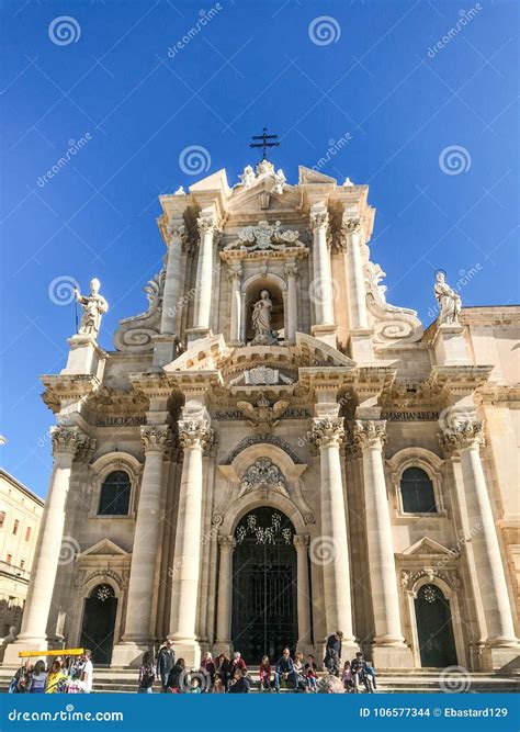 Ortigia - the Cathedral of Syracuse Editorial Stock Image - Image of ...