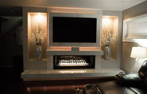 Linear fireplace, Home fireplace, Living room decor fireplace