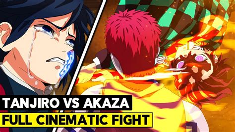 TANJIRO SLAYS AKAZA! FULL FIGHT - Demon Slayer: Kimetsu no Yaiba - YouTube