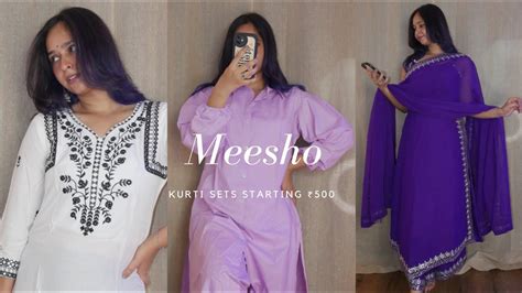 Meesho Kurti Sets Starting 500 | Meesho Latest Kurti Set Haul - YouTube