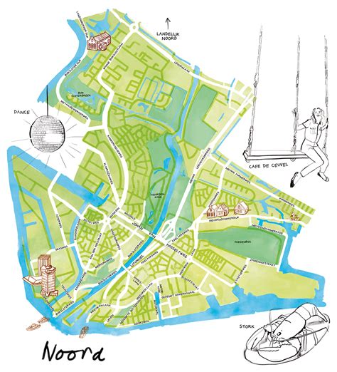 illustrated map of Amsterdam Noord (8) | Images :: Behance