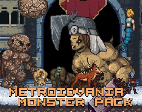 Metroidvania Pixel Art Monsters by JonathanBrassaud