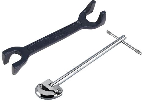 PLUMBERS 15mm 22mm FIXED BASIN WRENCH / 11" ADJUSTABLE TAP NUT SPANNER ...