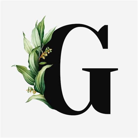 Free Vector | Botanical capital letter G vector