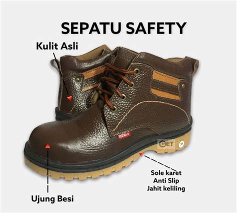 Sepatu Safety Kulit Sepatu Kulit Asli Sepatu Sefty Ujung Besi | Lazada ...