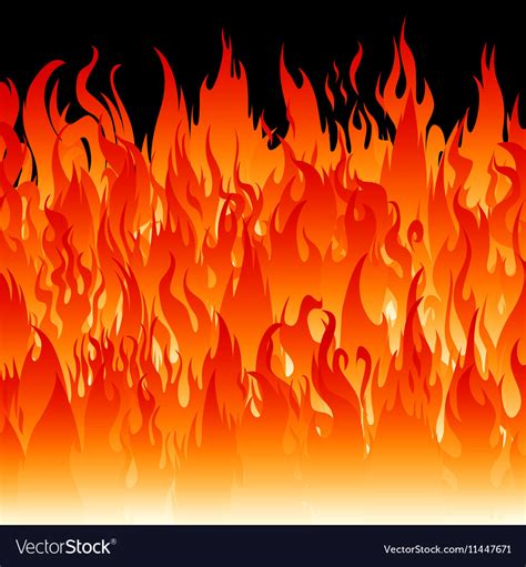 Fire flames on a black background Royalty Free Vector Image