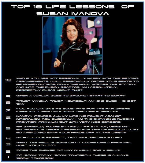 Top10 Susan Ivanova Quotes | Babylon 5, Sci fi shows, Science fiction ...