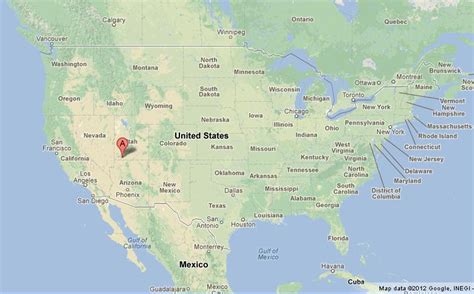 Zion National Park on US Map