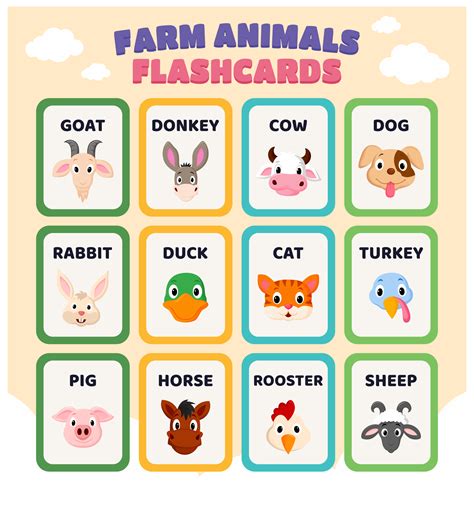 11+ Farm Animals Flashcards Pdf PNG