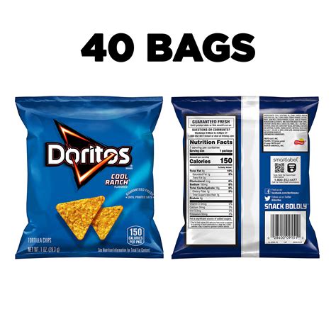 Doritos Cool Ranch Flavored Tortilla Chips, Ounce (Pack Of 64 ...