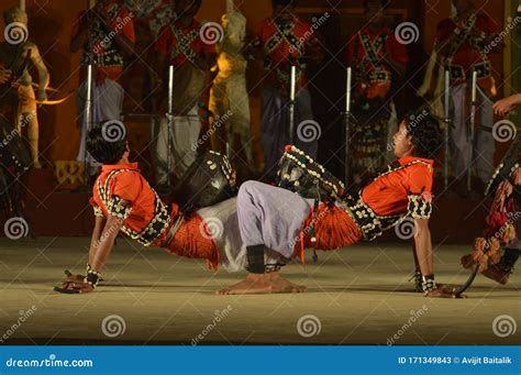 Tribal Male Dancers Perform Karma Dance of Chhattisgarh at Bolpur,west ...