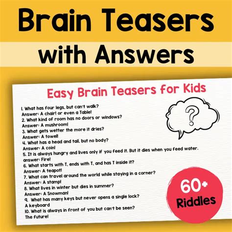 60 Brain Teasers for kids {With Answers}