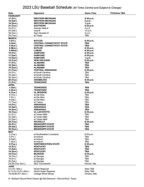 Lsu Baseball Schedule 2024 Tv - Alfie Austine