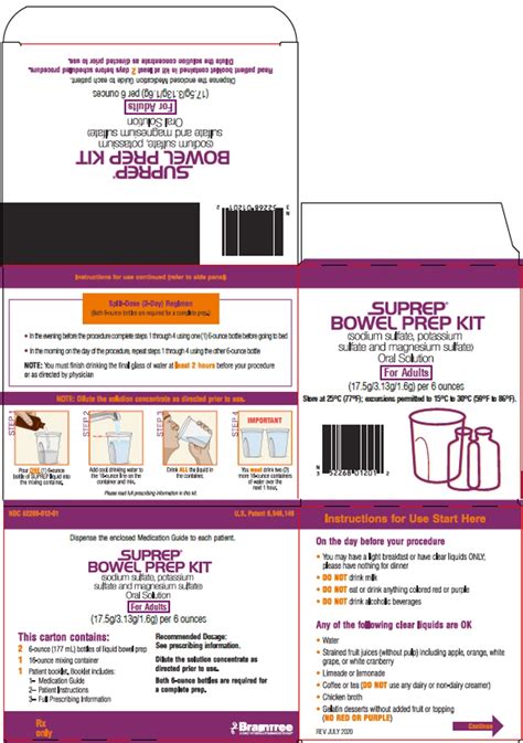 SUPREP Bowel Prep (Braintree Laboratories, Inc.): FDA Package Insert ...