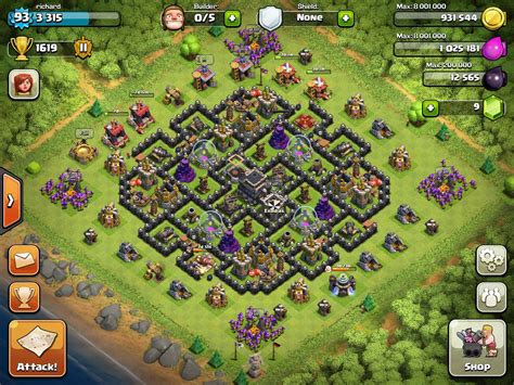 town hall level 9 farming bases | Best Town Hall 9 Trophy Base Gemas ...