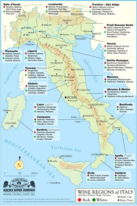 Map of Italian Wine Regions | Nicks Wine Merchants