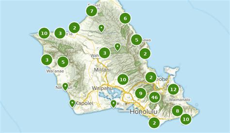 Oahu Hiking Trails Map