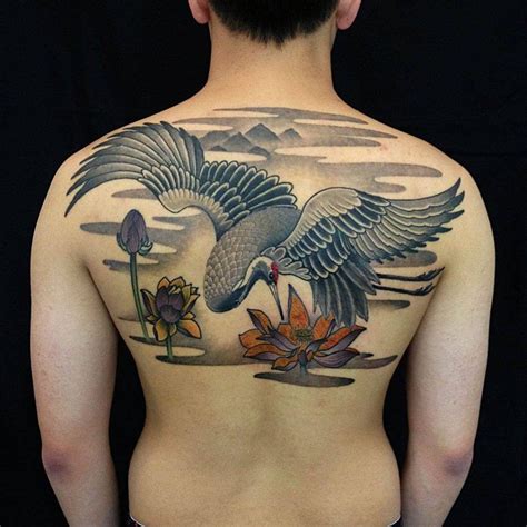 http://tattoomagz.com/crane-tattoos/stunning-crane-back-tattoo/ | Hình ...