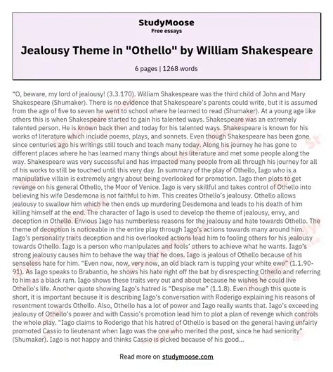 ⭐ Theme of othello by william shakespeare. Themes of Trust and Betrayal ...