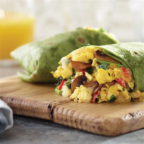 Spinach Mushroom Breakfast Wrap Recipe from H-E-B