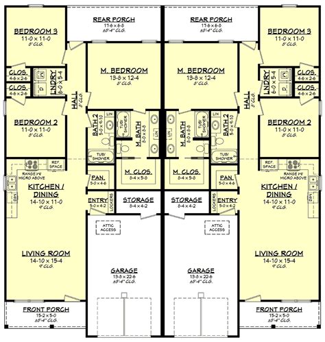 3 Bedroom Duplex Floor Plans With Garage | Review Home Co