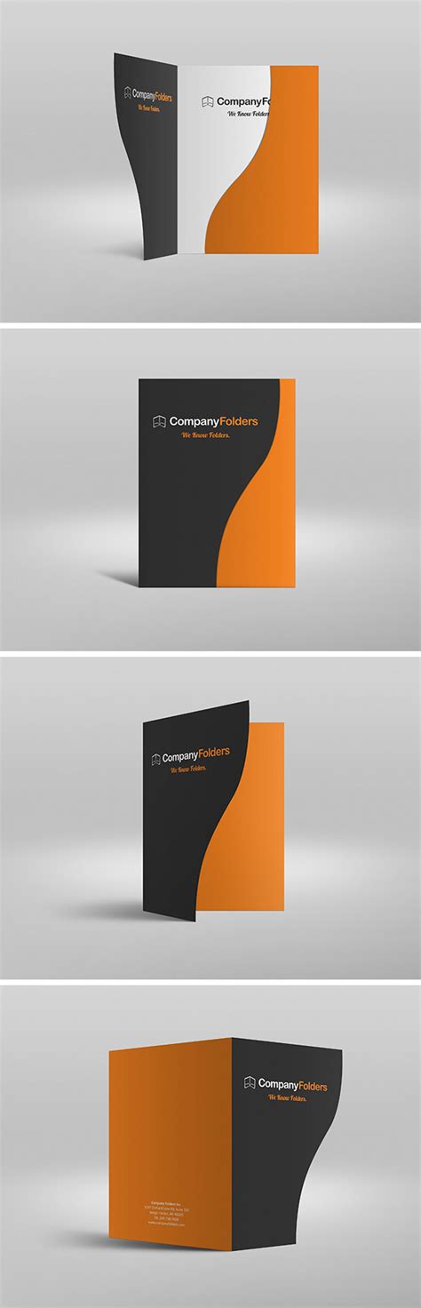 Serpentine Presentation Folder MockUp | GraphicBurger