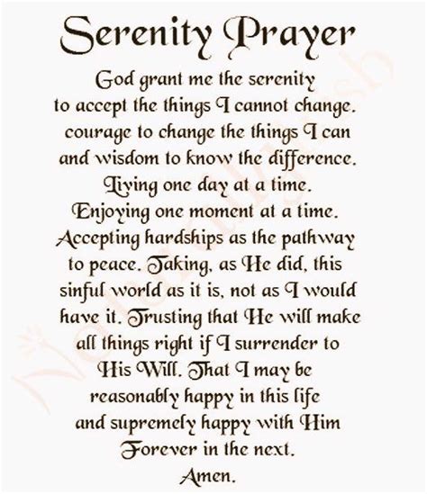 Celebrate recovery serenity prayer printable - menscars