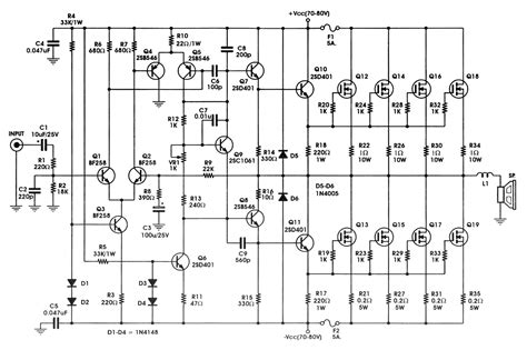 High Power Audio Amplifier Schematics