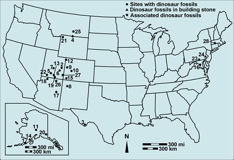 Us Map Of Dinosaur Fossils