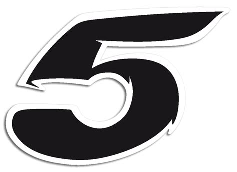 Sticker number 5 black and white