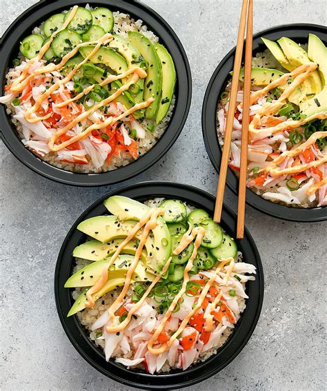 California Sushi Roll Bowls with Cauliflower Rice Meal Prep | Recipe Cart