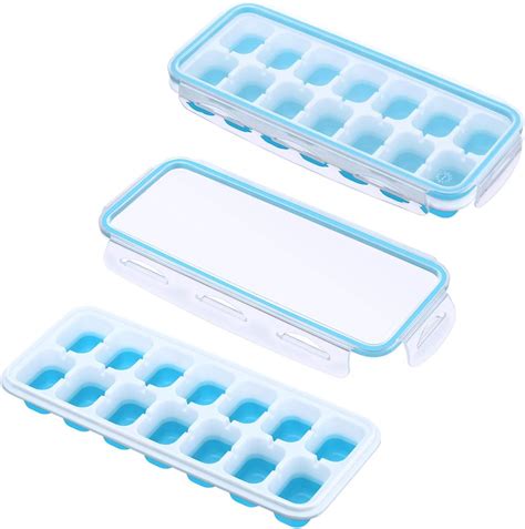 Amazon.com: IKICH Ice Cube Trays with Locking Lids, UNIQUE Easy-Release ...