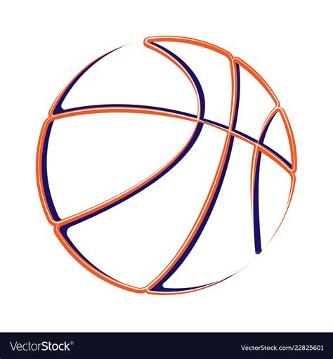 Basketball outline silhouette Royalty Free Vector Image