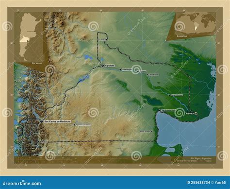 Rio Negro, Argentina. Physical. Labelled Points of Cities Stock ...