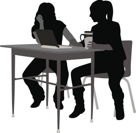 Two People Talking Silhouette stock vectors - iStock